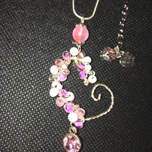 Handmade open heart beaded necklace